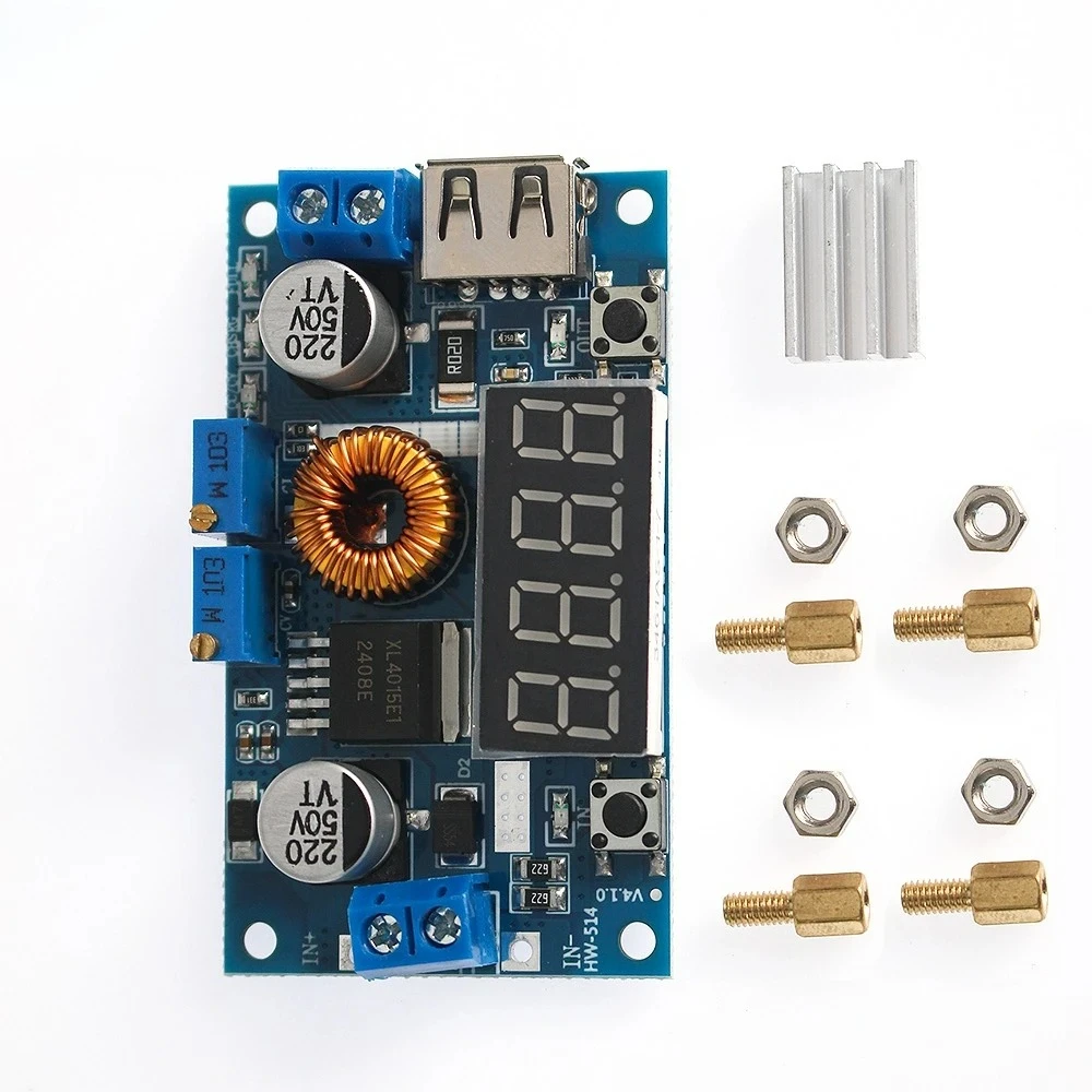 5A XL4015 DC-DC Step-Down-Lademodul Konstantspannung Strom Einstellbarer Step-Down-Konverter LED-Treiber mit rotem Voltmeter Image