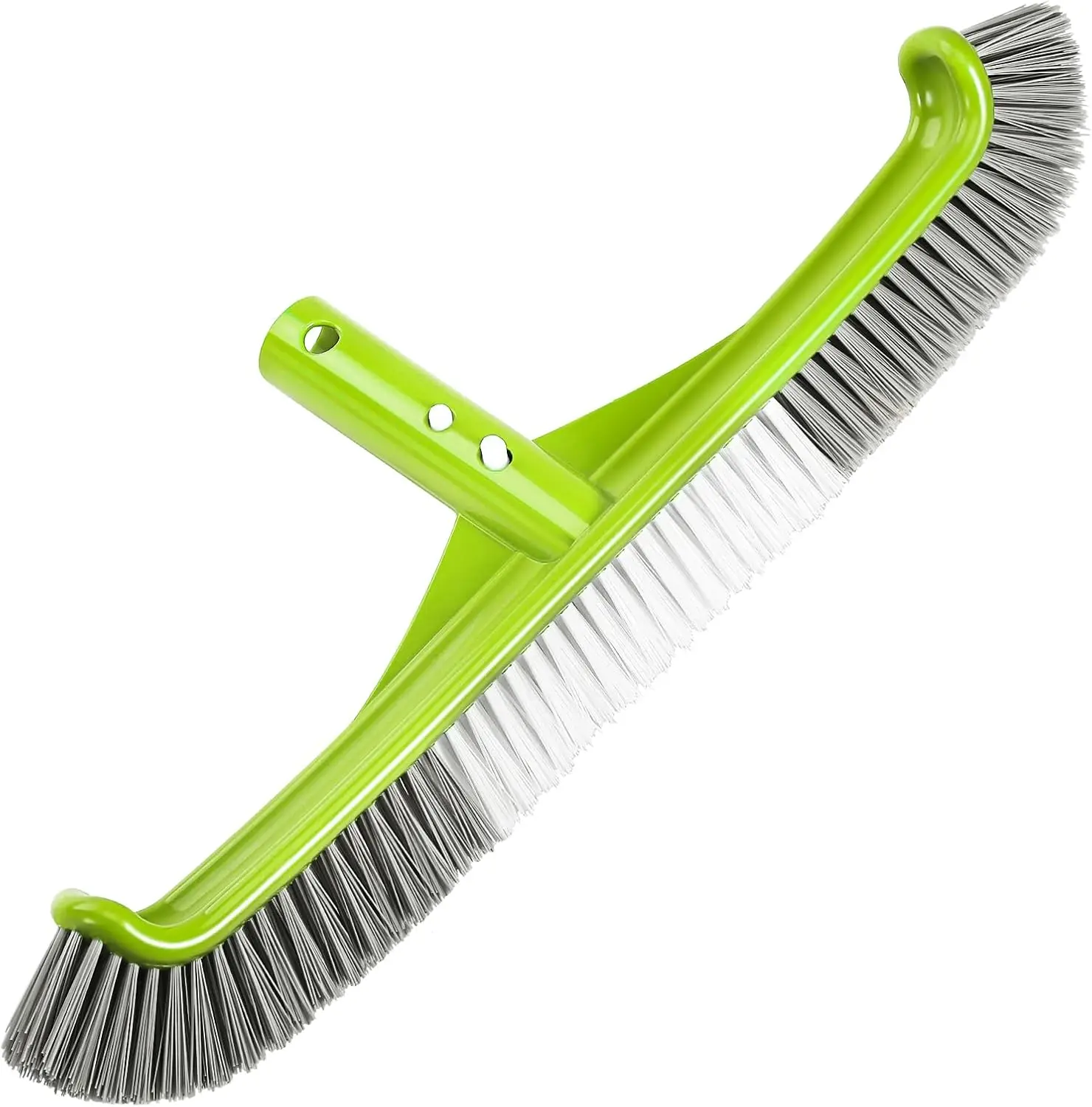 Brosse de piscine, tête de brosse de piscine à bord incurvé de 17,5 pouces pour nettoyer les murs, les carreaux et les sols de la piscine, avec Clips EZ