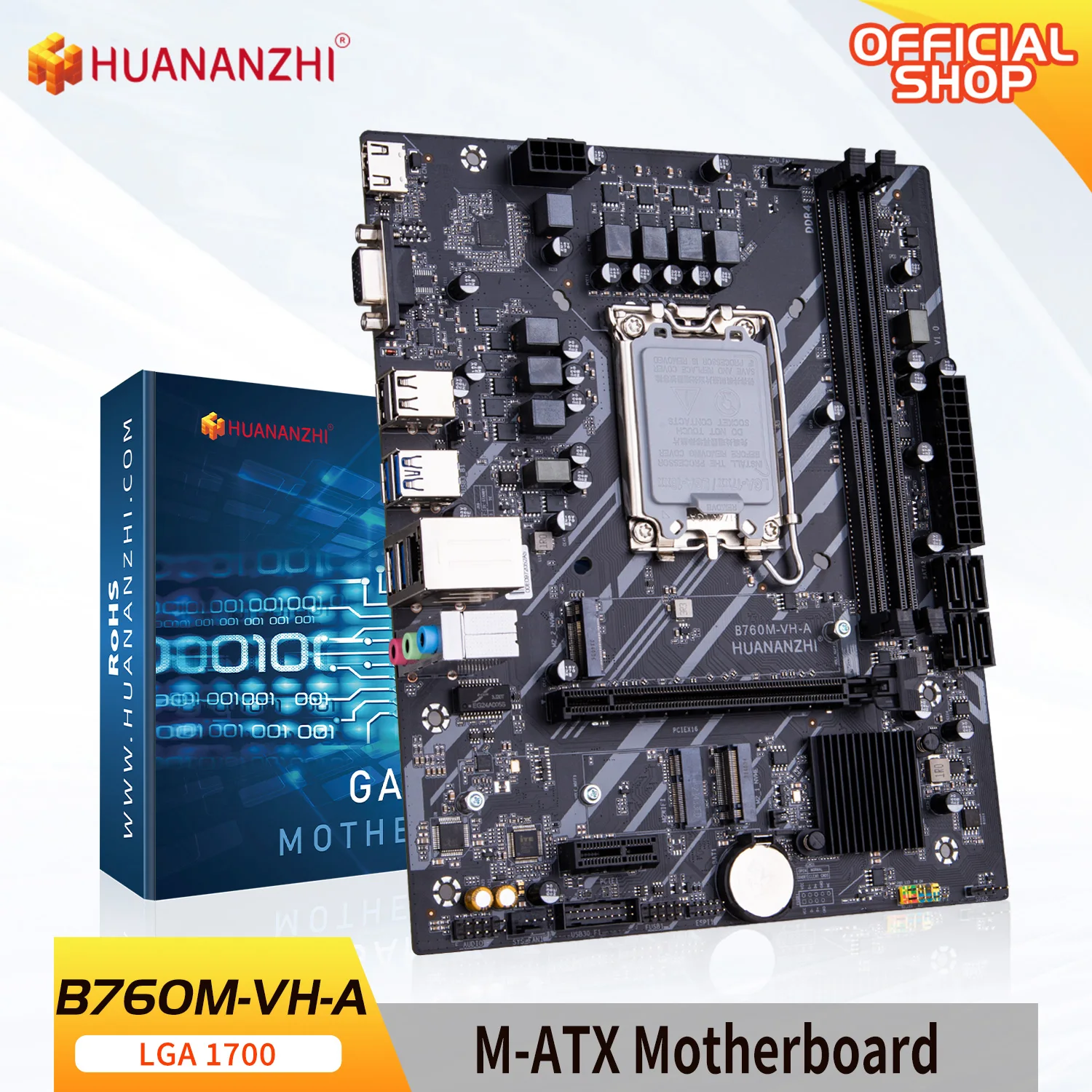 HUANANZHI B760M VH A M-ATX DDR4 Motherboard Intel LGA 1700 CPU Unterstützung 12/13 Gen B760 kompatibel Image