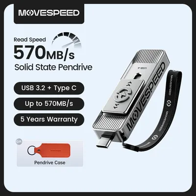 MOVESPEED SP05 570 MB/s USB Typ C Flash Drive 2 TB 1 TB 512 GB 256 GB 128 GB OTG USB 3.2 Gen 2 Pendrive für iPhone 15/16 Laptop PC Image