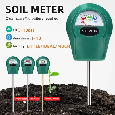 Soil Moisture/PH/Fertility Meter Soil Tester Soil Testing Instruments For Garden Farm House Plant Soil Detector No Battery Need
