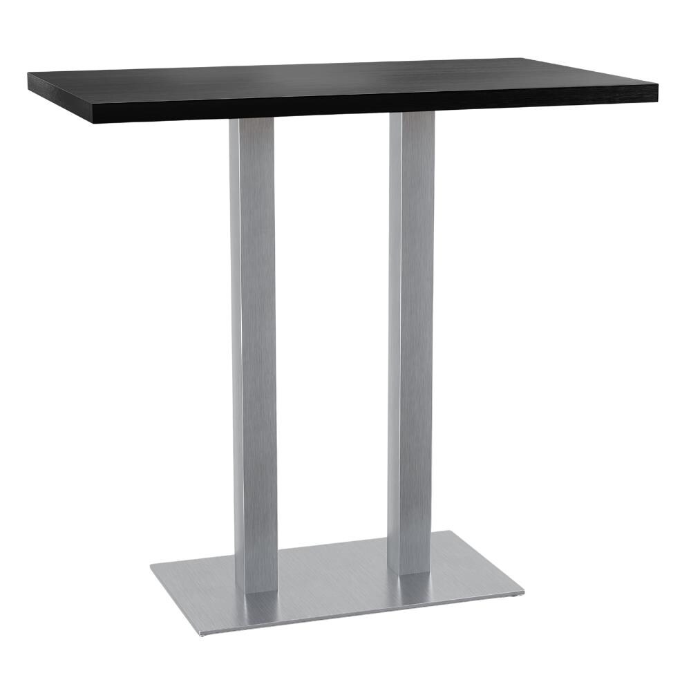 BIG Möbel GmbH Gastro Stehtisch 140x80 cm | Dunkle Holzoptik | Edelstahl Gestell Image