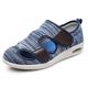 VEACAM Ladies Diabetic Shoes, Wide Width Elderly Orthopedic Slippers Adjustable Breathable Swollen Feet Walking Edema Sneakers,Baby Blue,8 UK
