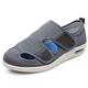 VEACAM Ladies Diabetic Shoes, Wide Width Elderly Orthopedic Slippers Adjustable Breathable Swollen Feet Walking Edema Sneakers,Gray,6.5 UK