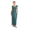 Abendkleid VERA MONT "Vera Mont Abendkleid im Glitzer-Look", Damen, Gr. 48, Normalgrößen, grün (grün, grau), Obermaterial: 100% Polyester. Futter: 100% Polyester., elegant, figurumspielend lang, Rundhals, Kurzarm, Kleider, Material