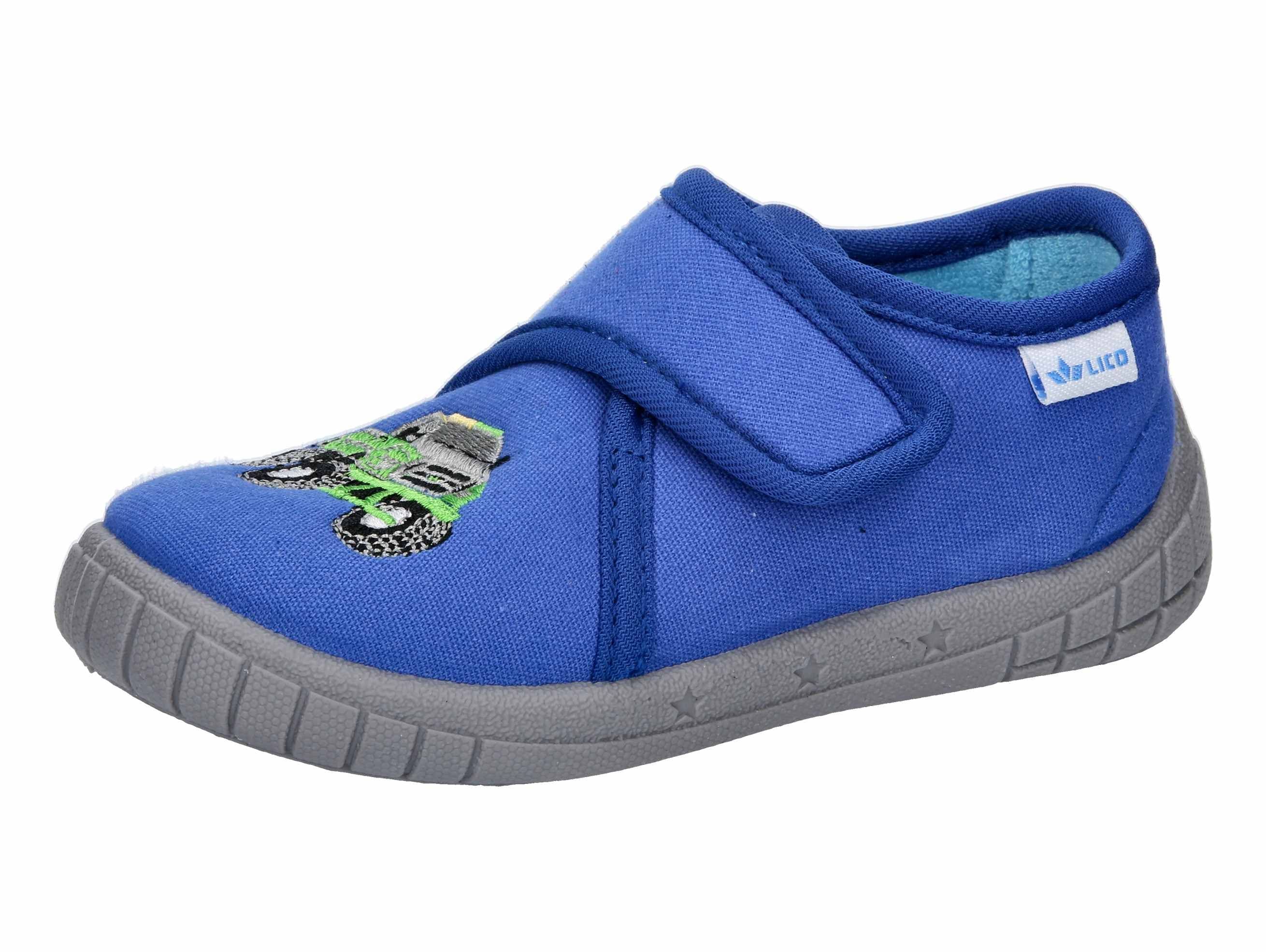 Hausschuh LICO "Hausschuh Cookie Boy", Gr. 32, blau, Synthetik, Schuhe Image