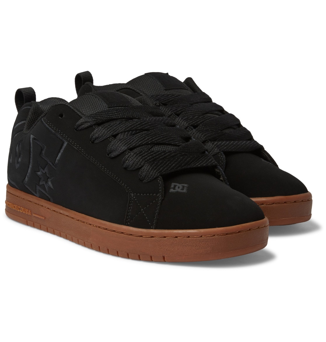 Sneaker DC SHOES "COURT GRAFFIK", Damen, Gr. 42, schwarz (schwarz, gum), Leder, Schuhe Sneaker