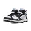 Sneaker PUMA "Rebound V6 Mid Space Belle Sneakers Mädchen", Kinder, Gr. 34.5, schwarz lila crush weiß lila, Obermaterial: Synthetik, Textil; Futter: Textil; Innensohle: Textil; Laufsohle: Gummi, Schuhe