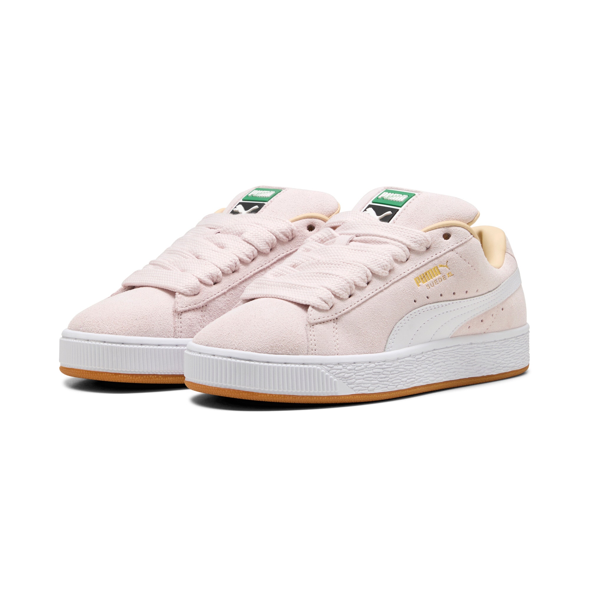 Sneaker PUMA "SUEDE XL", Damen, Gr. 41, jasmine flower, puma weiß, Leder, mehrfarbig, Schuhe Sneaker