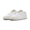 Sneaker PUMA "Court Classic Lux SD Sneakers Erwachsene", Gr. 42.5, weiß alpine snow flat bronze braun, Obermaterial: Kuhleder, Synthetik; Futter: Synthetik, Textil; Innensohle: Textil; Laufsohle: Gummi, Schuhe