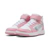 Sneaker PUMA "Rebound V6 Mid Space Belle Sneakers Mädchen", Kinder, Gr. 34.5, sea glass pinkscape weiß blau pink, Obermaterial: Synthetik, Textil; Futter: Textil; Innensohle: Textil; Laufsohle: Gummi, Schuhe