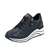 Keilsneaker REMONTE, Damen, Gr. 45, blau (nachtblau), Leder, Lederimitat, unifarben, sportlich, Schuhe, Freizeitschuh, Halbschuh, Schnürschuh mit Rieker TEX-Membran