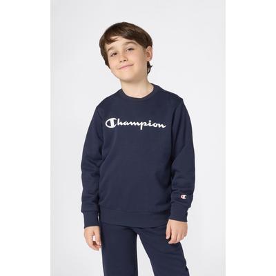 Sweatshirt CHAMPION "BASICS Fleece Crewneck Sweatshirt", Kinder, Gr. L (152/158), blau (nny, ns), Obermaterial: 54% Baumwolle, 46% Polyester, sportlich, Sweatshirts Image