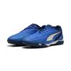 Fußballschuh PUMA "IBERO TT Fußballschuhe Erwachsene", Gr. 47, mountain blau weiß heat fire persian orange, Obermaterial: Synthetik, Textil; Futter: Textil; Innensohle: Textil; Laufsohle: Gummi, Schuhe