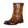 Bikerboots FELMINI "Felmini Stiefelette Leder", Damen, Gr. 36, braun (dunkelbraun), Leder, casual, Schuhe
