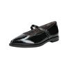 Riemchenballerina PAUL GREEN "Paul Green Ballerinas Leder", Damen, Gr. 38,5, schwarz (schwarz lack), Leder, casual, Schuhe