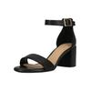 Sandale CLARKS "Ezoria Mae", Damen, Gr. 41, schwarz, Leder, elegant, Schuhe, mit raffinierter ausgestellter Ferse