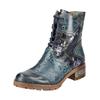 Schnürstiefelette LAURA VITA "LAURA VITA Stiefelette Leder/Textil", Damen, Gr. 37, blau, Leder, Textil, casual, Schuhe