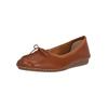 Ballerina CLARKS "Freckle Ice", Damen, Gr. 41,5, braun, Leder, Schuhe, mit komfortabler Sohle
