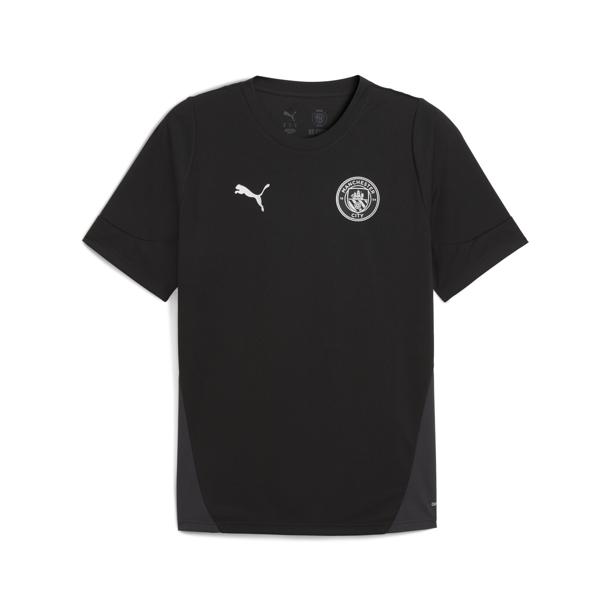 Trainingsshirt PUMA "Manchester City Trainingstrikot Herren", Damen, Gr. XL, schwarz (schwarz silber metallic), Obermaterial: 100% Polyester, slim fit, Rundhals, Shirts