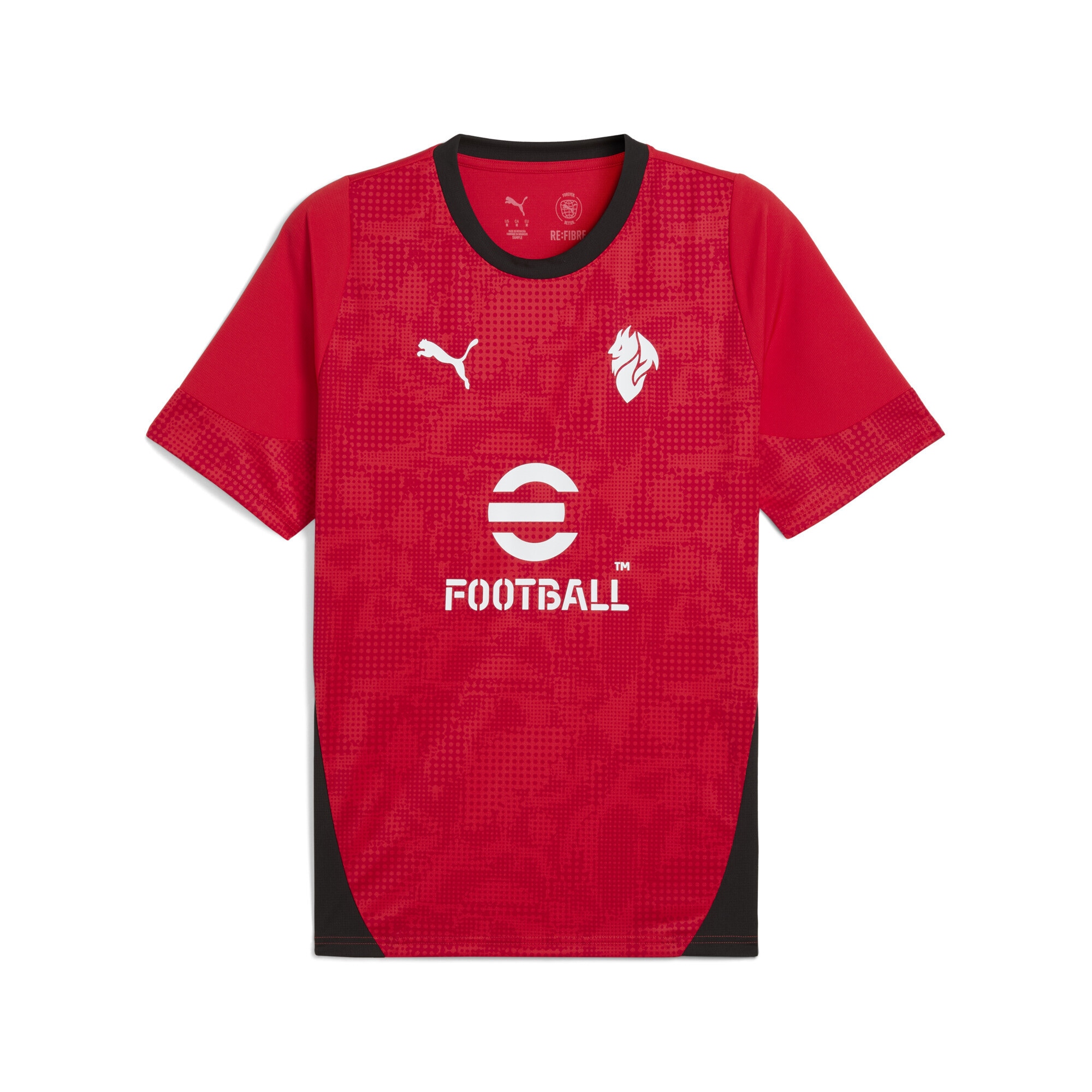 Trainingsshirt PUMA "AC Milan Trainingstrikot Herren", Herren, Gr. L, rot (for all time rot schwarz), Obermaterial: 100% Polyester; Einsatz: 100% Polyester, bedruckt, slim fit, Rundhals, Shirts