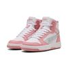 Sneaker PUMA "Rebound V6 Mid Space Belle Sneakers Mädchen", Kinder, Gr. 38, sea glass pinkscape weiß blau pink, Obermaterial: Synthetik, Textil; Futter: Textil; Innensohle: Textil; Laufsohle: Gummi, Schuhe