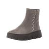 Plateaustiefelette GABOR "Gabor Stiefelette Veloursleder/Textil", Damen, Gr. 40,5, braun (braun, grau), Veloursleder, Textil, casual, Schuhe