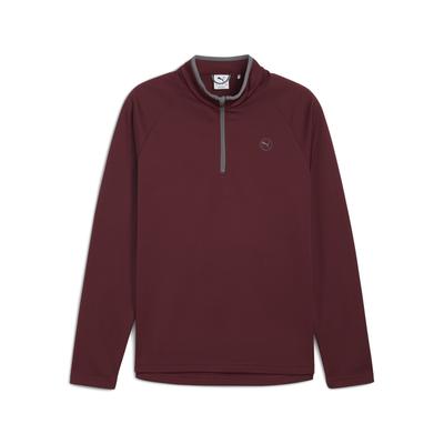 Trainingspullover PUMA "Waffle Fleecetop mit Reißverschluss bis zum Hals Herren", Herren, Gr. L, ruby shimmer rot, 100% Polyester, regular fit, Pullover Image