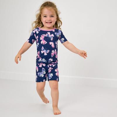 Royal Butterflies Two-Piece Short Sleeve & Shorts Pajama Set - 5 - 6