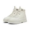Stiefel PUMA "Mayra Sneakers Damen", Gr. 42, weiß (frosted ivory weiß), Obermaterial: Kuhleder, Textil; Futter: Textil; Innensohle: Textil; Laufsohle: Gummi, Schuhe