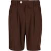 Chinoshorts ANOTHER COTTON LAB "Another Cotton Lab Double Pleated Shorts", Herren, Gr. M, US-Größen, braun, 50% Baumwolle, 45% Polyester, 5% Elasthan, unifarben, normal, Hosen