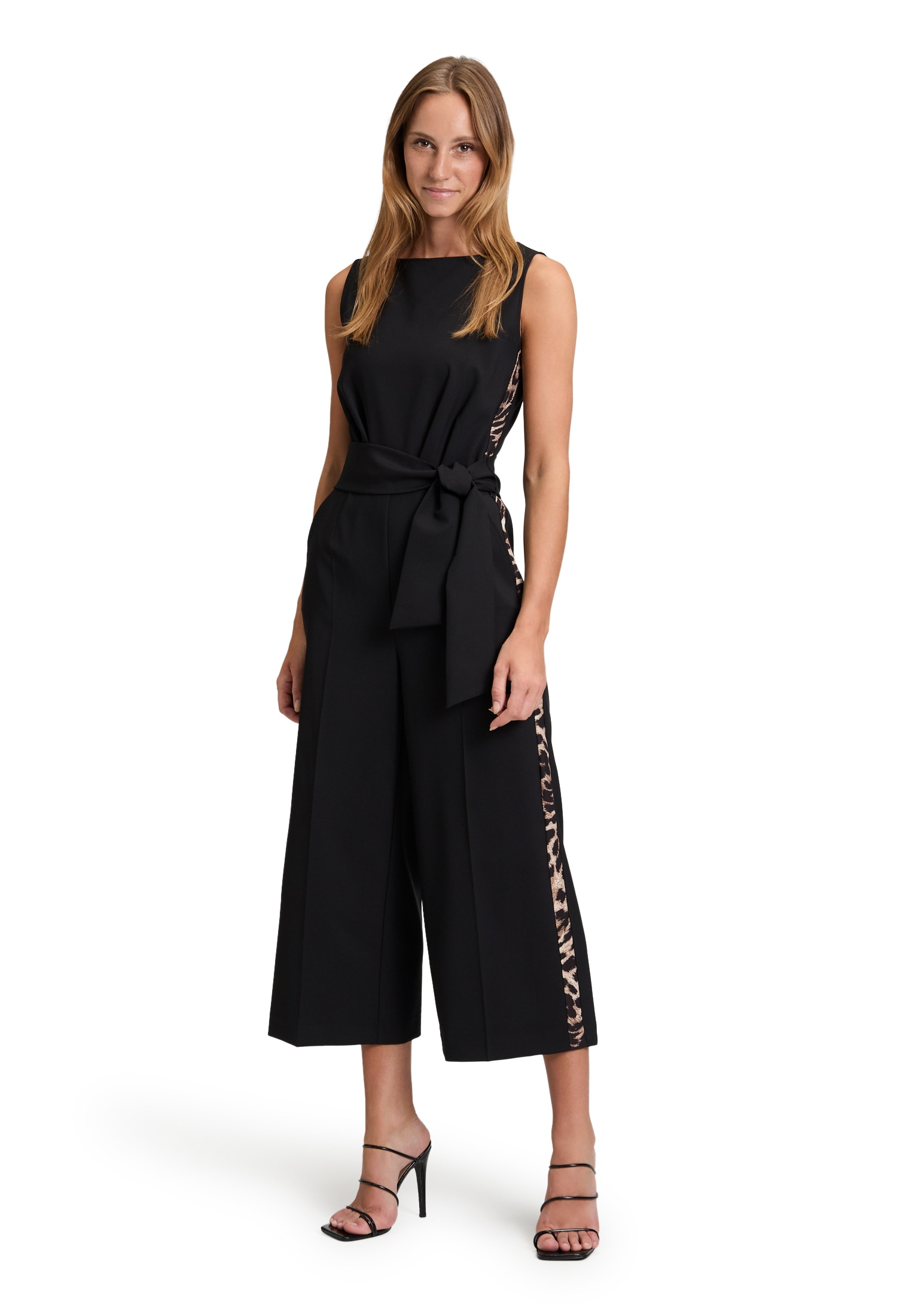 Overall BETTY BARCLAY "Damen Jumpsuit mit Eingrifftaschen", Damen, Gr. 40, schwarz, Obermaterial: 86% Polyester, 14% Elasthan. Besatz: 88% Polyester, 12% Elasthan., figurumspielend, Rundhals, Overalls Image