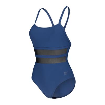 Badeanzug ARENA "WOMEN'S ARENA MESH EQUALS SWIMSUIT BACK B", Damen, Gr. 36, N-Gr, blau (navy), Obermaterial: 74% Polyamid, 26% Elasthan, sportlich, Badeanzüge Image