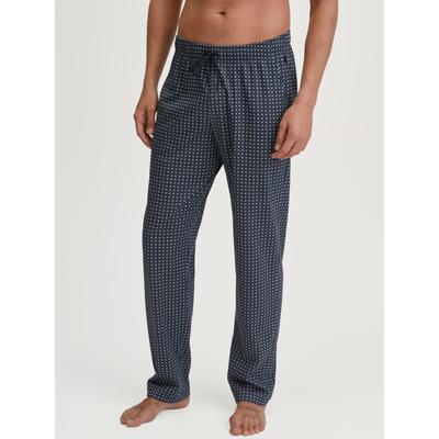 Pyjamahose CALIDA "Remix Basic Sleep", Herren, Gr. M (50), N-Gr, blau (schwarz sapphire), Single Jersey, Obermaterial: 100% Baumwolle, casual, bequem lang, Hosen, lockerer gerader Schnitt, Gummibund, Seitentaschen, Single Jersey Image