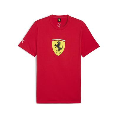 T-Shirt PUMA "Scuderia Ferrari Sportswear Coloured Shield T-Shirt Herren", Herren, Gr. XL, rot (rosso corsa rot), Obermaterial: 100% Baumwolle; Rippe: 25% Polyester, 75% Baumwolle, regular fit, Rundhals, Kurzarm, Shirts Image