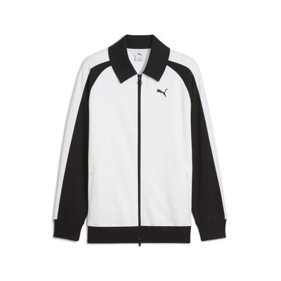 Sweatjacke PUMA "T7 Relaxed Wing Collar Trainingsjacke Erwachsene", Herren, Gr. L, schwarz-weiß (weiß schwarz), Obermaterial: 12% Polyester, 88% Baumwolle; Rippe: 96% Baumwolle, 4% Elasthan; Seitentascheu00a0u2013 Oben: 100% Baumwolle;... Image
