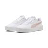 Sneaker PUMA "Carina 3.0 Space Belle Sneakers Mädchen", Kinder, Gr. 38.5, weiß pinkscape pink, Obermaterial: Synthetik, Textil; Futter: Textil; Innensohle: Textil; Laufsohle: Gummi, Schuhe
