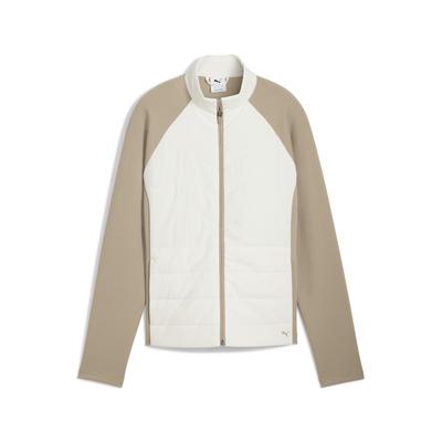Steppjacke PUMA "CLOUDSPUN Fleece Hybrid Golfjacke Damen", Damen, Gr. XL, warm weiß ice coffee beige, Füllung: 100% Polyester; Vorderteil: 100% Polyester; Rückenteil: 78% Polyester, 16% Lyocell, 6% Elasthan, Langarm, Jacken Image