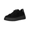 Plateausneaker GABOR "Gabor Sneaker Veloursleder/Textil", Damen, Gr. 38,5, schwarz (schwarz, silber), Veloursleder, Textil, casual, Schuhe