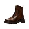 Schnürstiefelette FELMINI "Felmini Stiefelette Leder", Damen, Gr. 38, braun (cognac), Leder, casual, Schuhe
