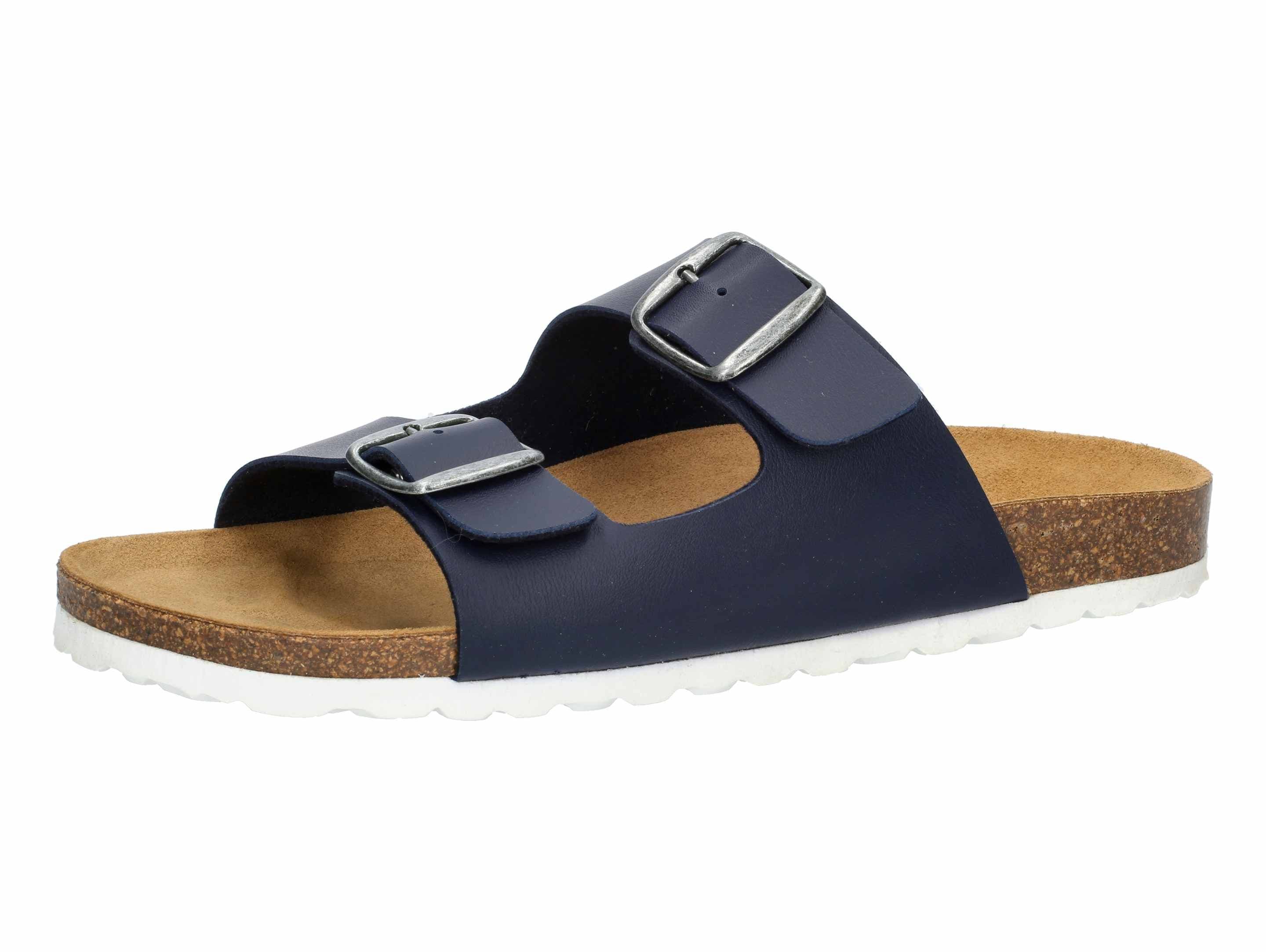 Pantolette LICO "Pantolette Bioline Man", Damen, Gr. 44, blau, Synthetik, Schuhe Pantolette