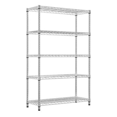 Steel Storage Shelving 5-Tier Utility Shelving Unit Steel Organizer Wire Rack for Home,Kitchen,Office,Garage, 1750 LBS Capacity