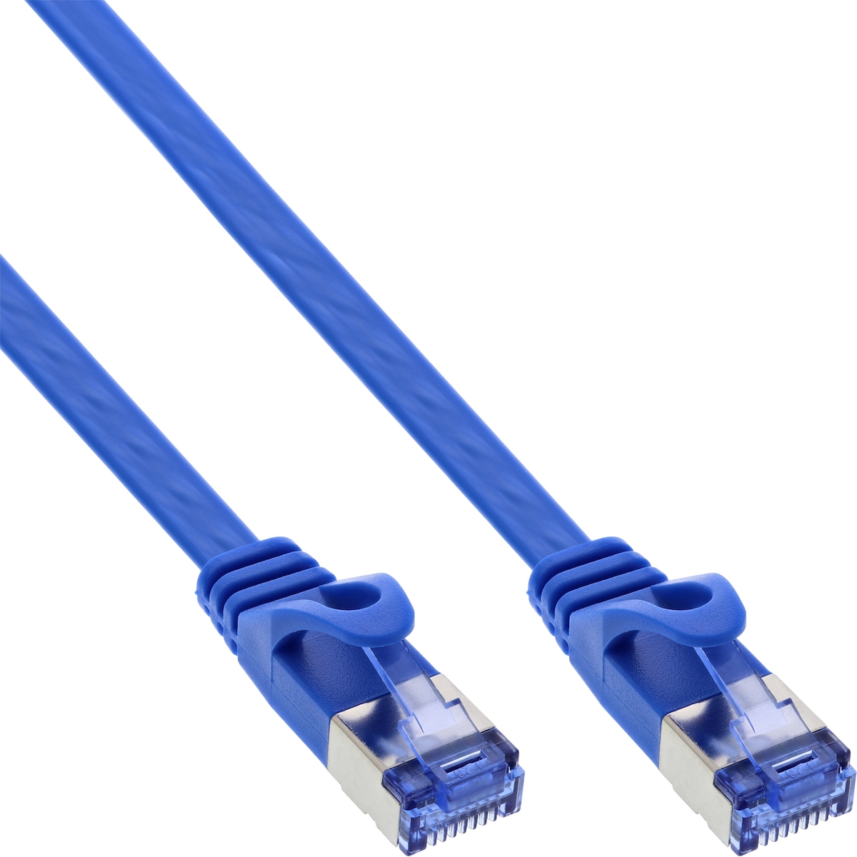 InLine® Patchkabel flach, U/FTP, Cat.6A, blau, 2m Image