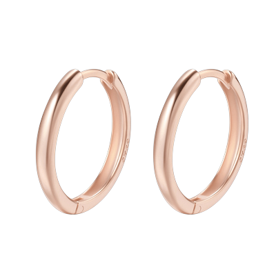 Hey Happiness Basic Klassische Creolen, aus 925er Silber Rosegold 1 pair Damen Image