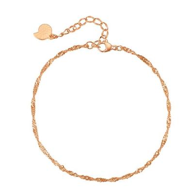 Hey Happiness Feine Singapur Fußkette, aus Edelstahl Rosegold Damen Image