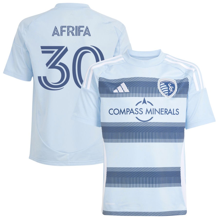 Stephen Afrifa Youth adidas Light Blue Sporting Kansas City 2025 One KC Replica Custom Jersey
