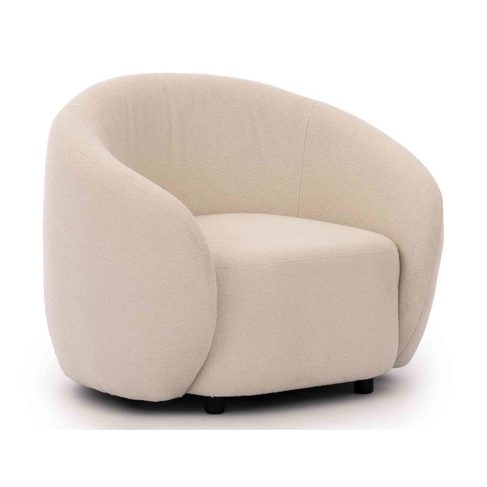 Fauteuil en tissu bouclette beige