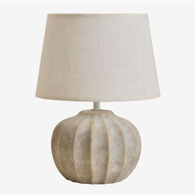 Sklum - Yalira 30cm Tischlampe aus Keramik und Leinen Creme-Beige Image