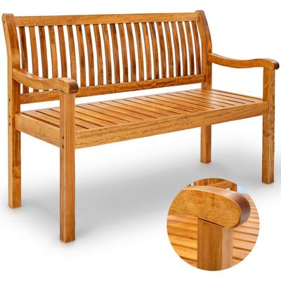 Tillvex - Gartenbank Holz Hellbraun 150 cm / 3 - 4 Personen Parkbank Massiv Sitzbank Garten Image