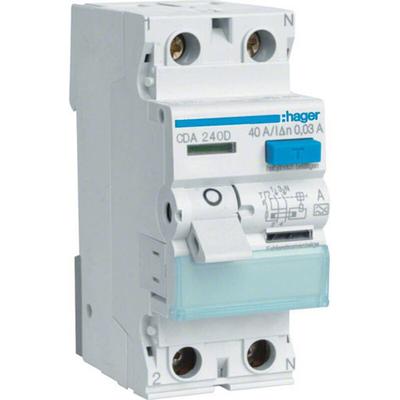 [NEUWERTIG] Hager Cda240 D Fehlerstrom Schutzschalter 1phasig 2polig 40 A 0.03 A B-Ware Image